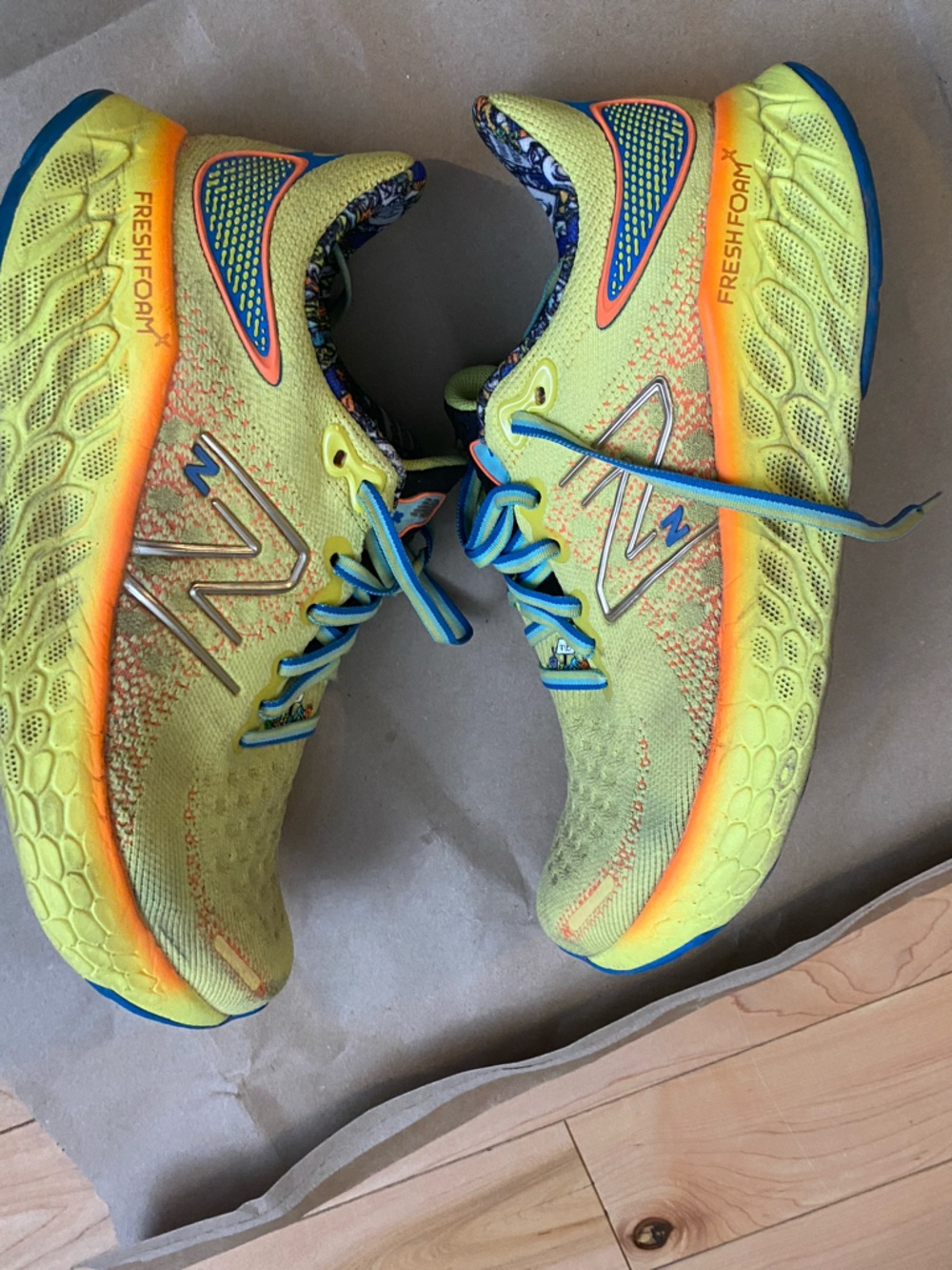 New Balance Yellow Blue Orange Athletic Running Shoes